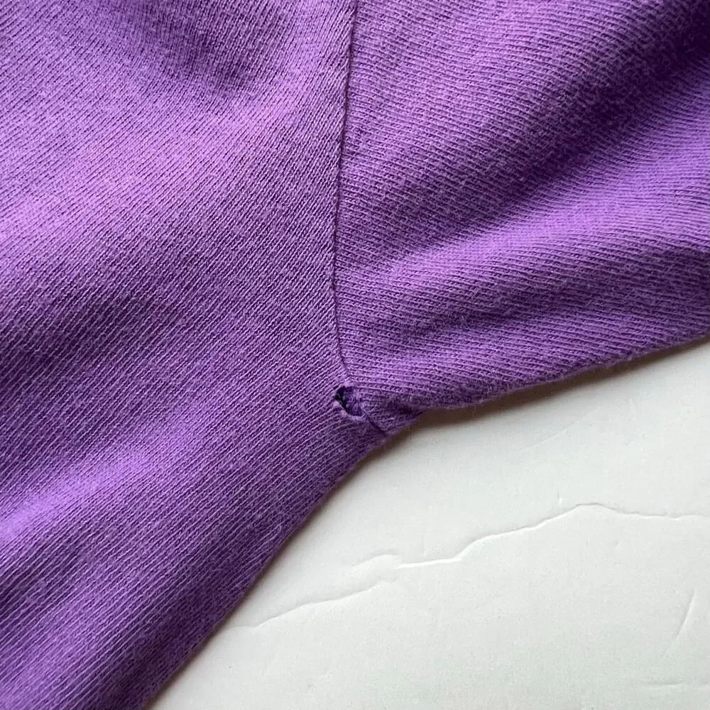 Vintage Champion USA Made Spellout Purple Script T Shirt Single Stitch Tee 80s - Picture 12 of 16